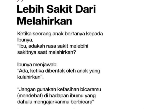 Lebih sakit dari melahirkan